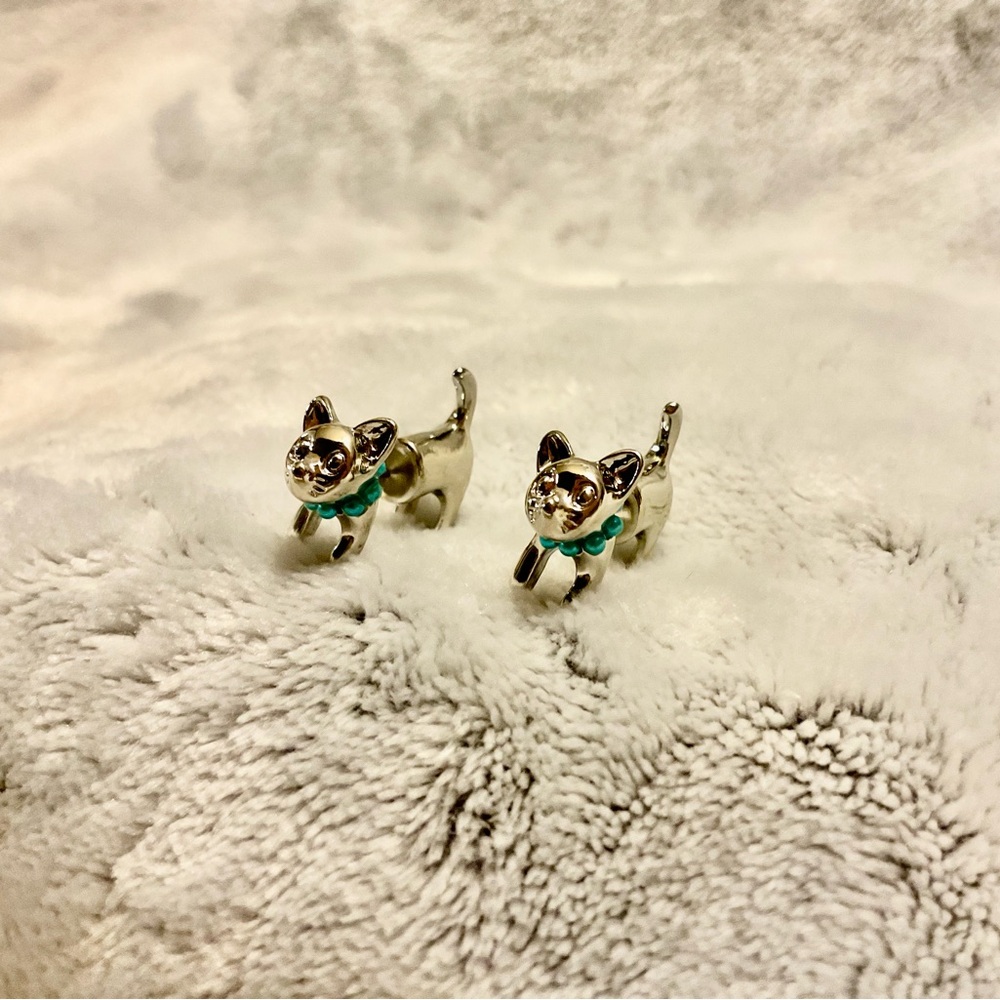 Silver Cat Earrings